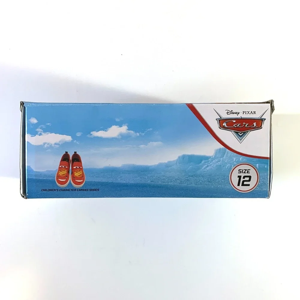 Disney Pixar Cars Lightning McQueen Canvas Slip On Shoes Rust-eze Youth Sz‎ 12